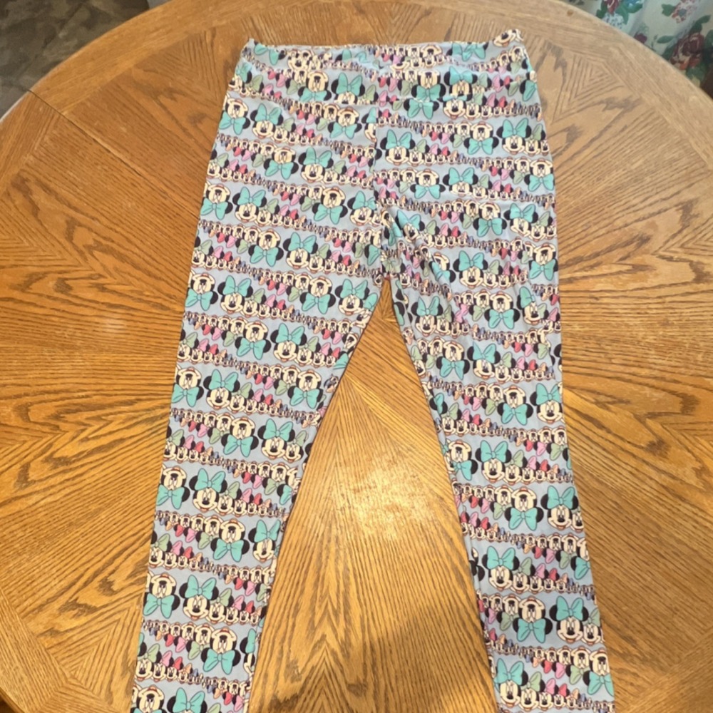 LuLaRoe Disney Parks Minnie Mouse Tall & Curvy Women's Multicolor Knit Leggings